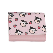 Portafoglio versatile con stampa mucca, modello a due ante in pelle con scomparti per carte di credito e contanti per uno stile versatile