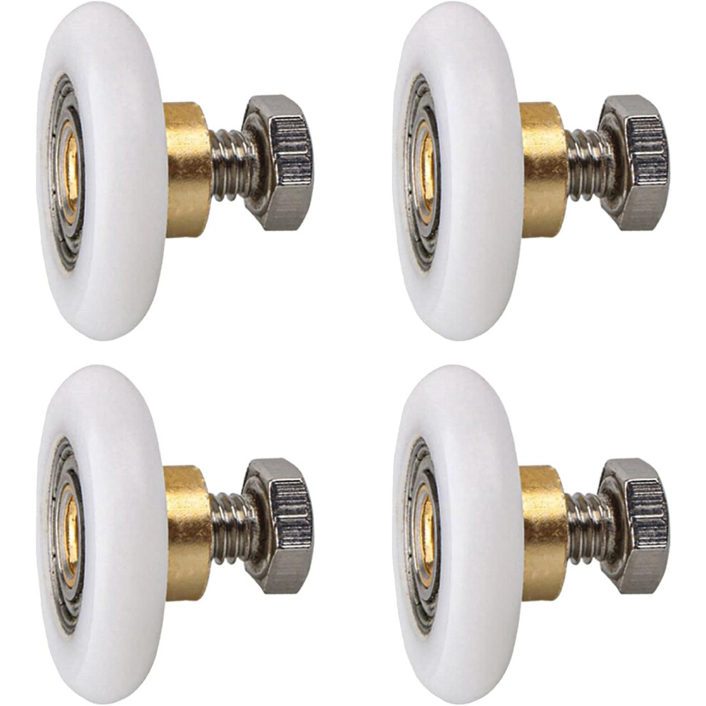 Runners Wheels Replacement For Bathroom, Copper Pom Wheel Stainless Steel Screw Ensuring Durability & Ease Of Use In Shower Door Applications 9454554093406