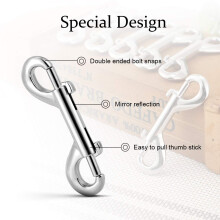 High-Quality Double Ended Bolt Snaps, Secure Closure With Easy-open Thumb Lever For Versatile Applications, 6PCS Silver 2.7 Inch Zinc Alloy Hooks