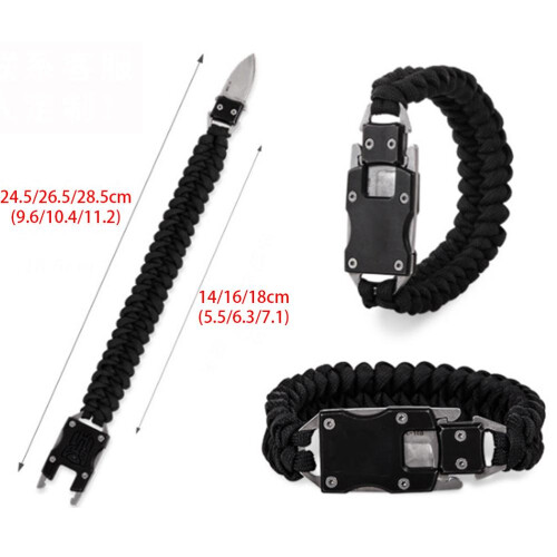 Βραχιόλι Survival Paracord, Τακτικός Εξοπλισμός για Υπαίθριες Πεζοπορίες, Πολυχρηστικό 2