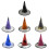 5Pcs Halloween Decorations Witch Hat Halloween for Kid-Silver 2