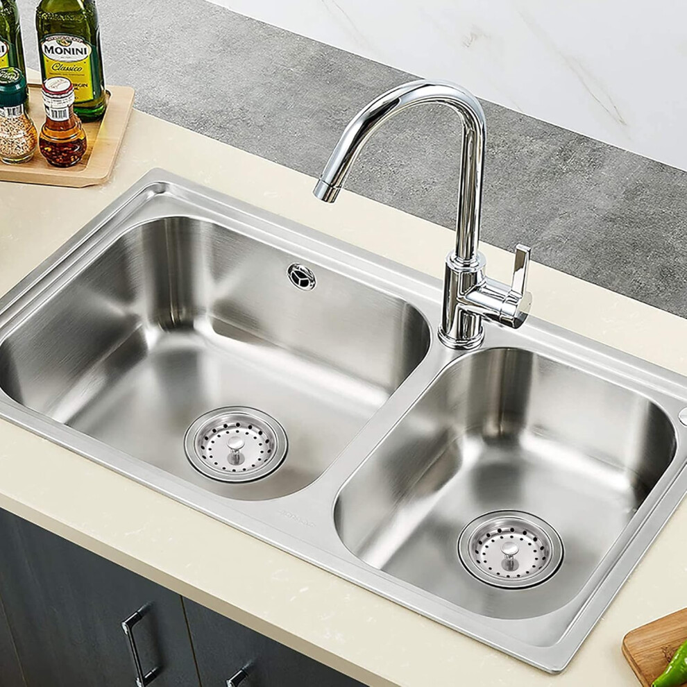 Efficient Sink Drain Strainer, Stainless Steel Dishwasher Safe Rim Protection For Smooth Fast Drainage, Easy Installation Operation For Kitchen 9048212388562