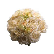 Artificial Silk Rose Bouquets for Bridesmaid Bridal,-Beige