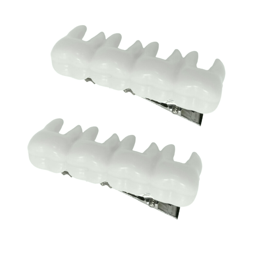 White Pack Of 2 Terrifying Tooth Hairpin Halloween Barrettes