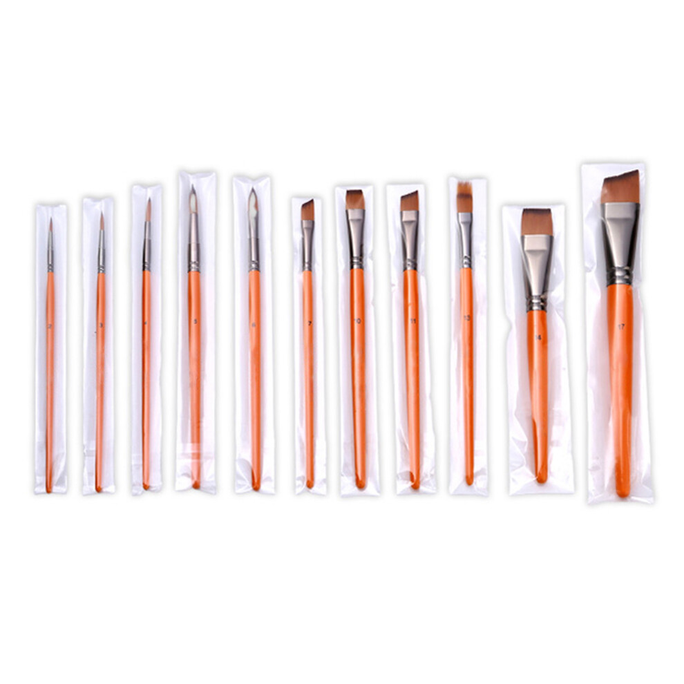 11 Pcs Paint Brushes Acrylic Paint Brush Nylon Hair Painting 7754001381721