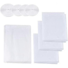 Set of 4 window mosquito nets, 130 x 150 cm, 150 x 200 cm, with 4 adhesive strips (white)