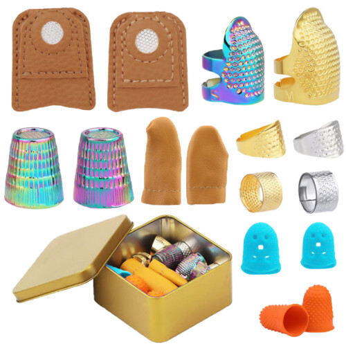 Sewing Thimble Sewing Needle Set, Rubber Finger Tips-Style 1