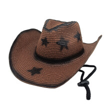 Multiuse Western Styles Sun Hat Breathable Straw-Coffee color