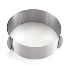 Adjustable Stainless Steel Bakeware Mold, Professional Cake Decoration Tool For Versatile Baking, Matt Silver, Non-Stick Surface, Adjustable From 6