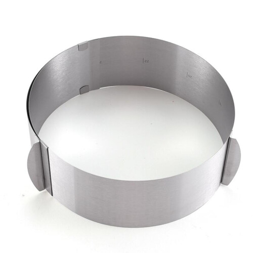 Adjustable Stainless Steel Bakeware Mold, Professional Cake Decoration Tool For Versatile Baking, Matt Silver, Non-Stick Surface, Adjustable From 6