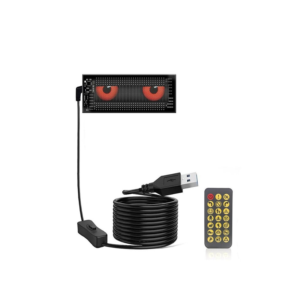 Car Rgb Led Windshield Panel Led Eyes Display Digital Eyes Devil Eyes Flexible Screen For Suv Truck App Control 16X32 Light 6131641882022