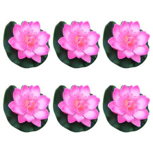 6Pcs Artificial Floating Pond Plant Decorations for-water pink