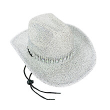Bruidhoed Glinsterende steentjes Cowboyhoeden Glitter-Zilver