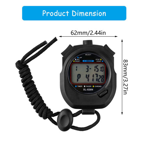 Double Display Stopwatches High Accuracy Timers 10 Lap Memory 2