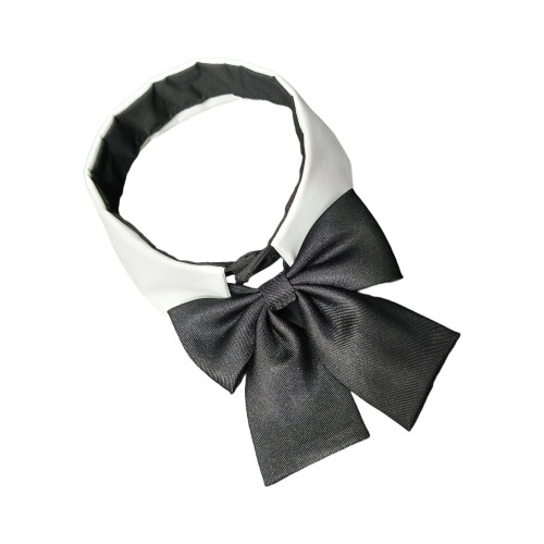 Stylish Polyester False Collar with Classical Black Bowtie Lapel