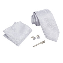 Ensemble de cravate avec foulard en soie, boutons de-S04 1
