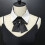 Stylish Polyester False Collar with Classical Black Bowtie Lapel 5