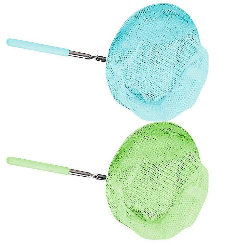 Set of 2 retractable fishing nets, telescopic nets, insect nets, children's garden toys (random color)