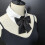 Stylish Polyester False Collar with Classical Black Bowtie Lapel 6