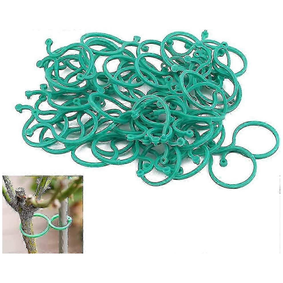 Pack of 50 reusable plastic garden plant support clips, twisted rings, for vines and climbing vegetables