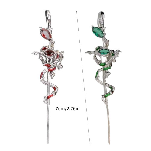 Ear Cuff Detailed Craftsmanship Alloy Texture Ear Pin-Red 1