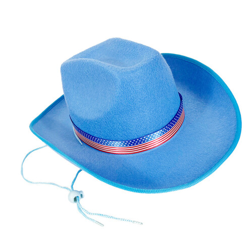 Homburg mit einzigartigem patriotischem Band,-Blau