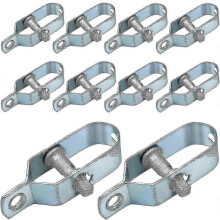 Pack of 10 galvanized steel fence tensioners, 90 mm, for barbed wire or other silver wire
