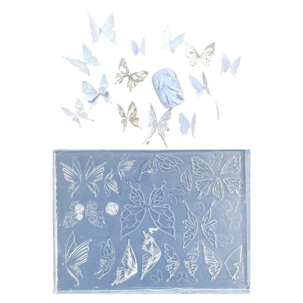 3D Butterfly Embossed Nail Art Silicone Mold For DIY Nail Design