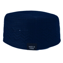 Breathable Cotton Islamic Cap Soft Kufi Hat for Men-Navy Blue M