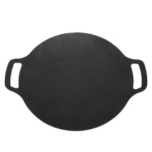 Grelha coreana com design de alça dupla para uma pegada segura, chapa antiaderente para churrasco em liga de alumínio fundido, cozimento rápido e