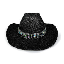 Auffällige Cowboyhüte mit glänzendem Glitzer und-Schwarz