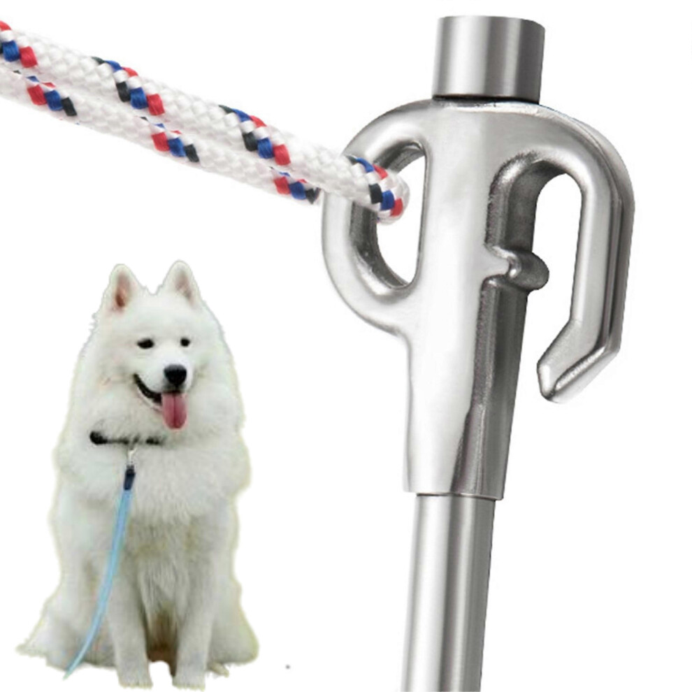 Dog stake for yard, heavy-duty 360 swivel dog stake, robust rust-resistant stainless steel dog stake, ground anchor for dog yard