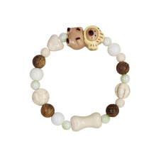 Ceramic Brown Bear Animal Charm Bracelet Youth-Small fish hat