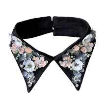 Sophisticated Sequins Embroidered False Necklace Collar-Black
