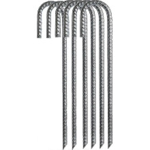 Garden stakes, rebar stakes, galvanized steel L-hooks, heavy-duty anchors for camping trampoline fencing [HhhhS]