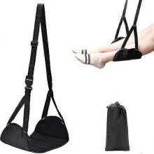 Portable airplane footrest, adjustable and detachable multifunctional hammock for long flights, to relax your feet and legs