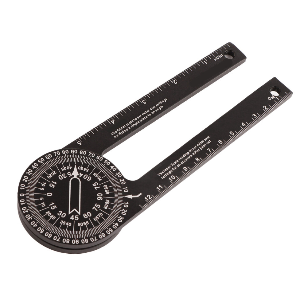 Cnc-Machined Aluminum Protractor For Woodworking And Plumbing, Anodized Durability Angle Finder Ensures Longevity And Precision In Crown Molding, Trim 9454554098708