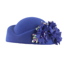 Flapper kostuum tovenaar hoed kostuum rekwisieten wol-Blauw