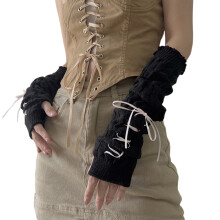 2lots Strik Decroation Overmouwen Mode Vrouwen-Zwart roze.