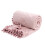 Flannel Throw Blanket Fuzzy Warm Breathable Solid- M Pink 1