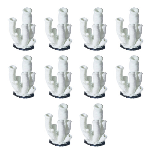 10pack Artificial Corals Undersea Water Plant Fish-Type F white