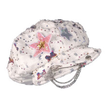 Glitzernde Stern-Pailletten-Baskenmütze, wolkenförmiger,-Rosa