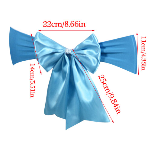 Soft Polyester Chair Bows Stretch Chairs Cover Band for-Red 1