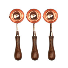 3 stks/set Wax Sealing Smeltende Lepel met-rosé goud kort hout