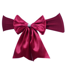 Luxurious Chair Sash Bows Chair Sash Stretch Band for-Claret