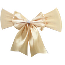 Romances Chair Sash Bows Chair Bows Tie Stretch Cover-champagne