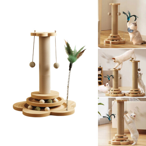 Cats Scratcher Post with Multiple Toy Interactive-46 S 1