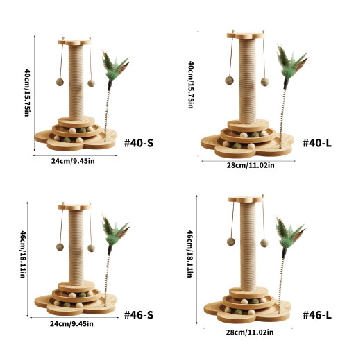 Cats Scratcher Post with Multiple Toy Interactive-46 S 2