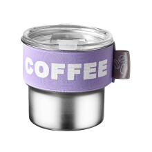 Tasse à café thermique de gobelets isolés en acier-Violet