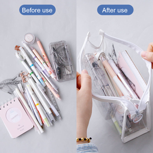 Χαριτωμένη Ιαπωνική Διαφανής Τσάντα Μακιγιάζ, Χοντρή, Μαλακή, Ανθεκτική, 2